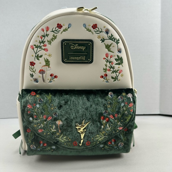 Loungefly Peter Pan Tinker Bell Exclusive Floral Mini Backpack
